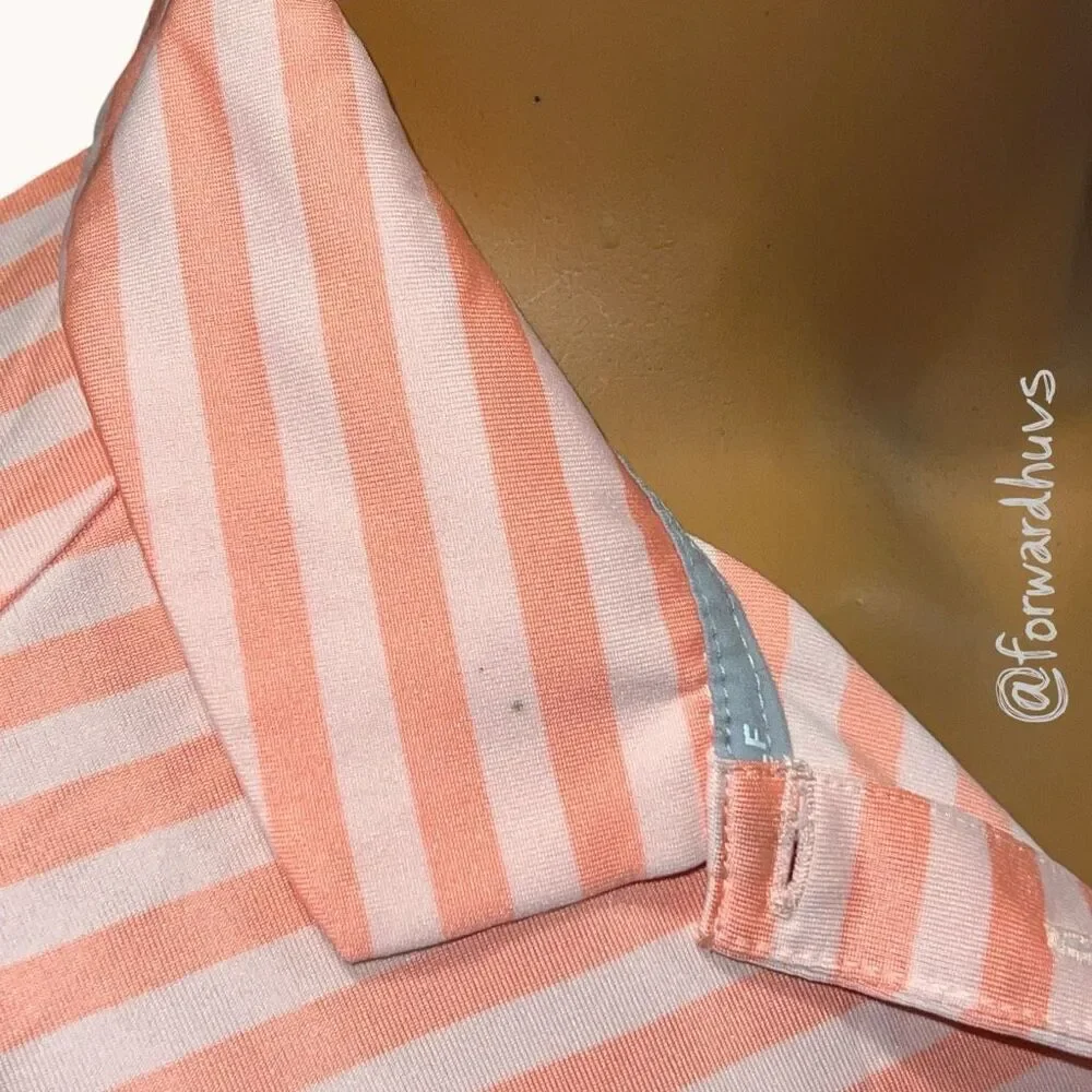 Nike Golf Dri-FIT Polo Pink Stripe Shirt - Small Spots - Size S